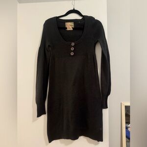 Billabong Dark Gray Sweater Dress with Button Detail